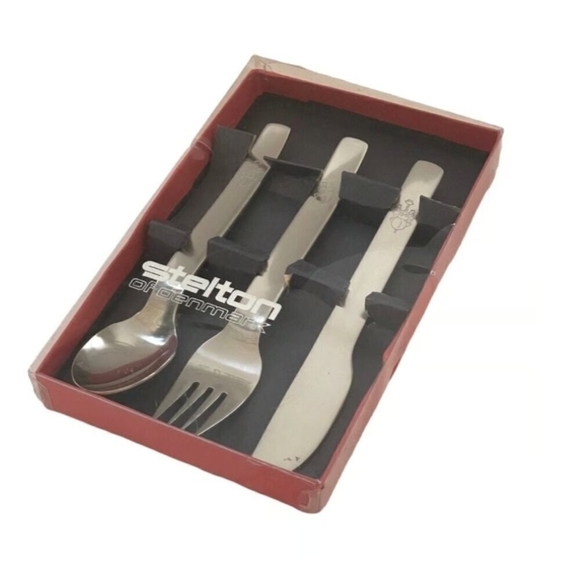 Vintage STELTON Denmark Kids’ Stainless Steel Silverware - Dumbo Elephant Set - Picture 1 of 6